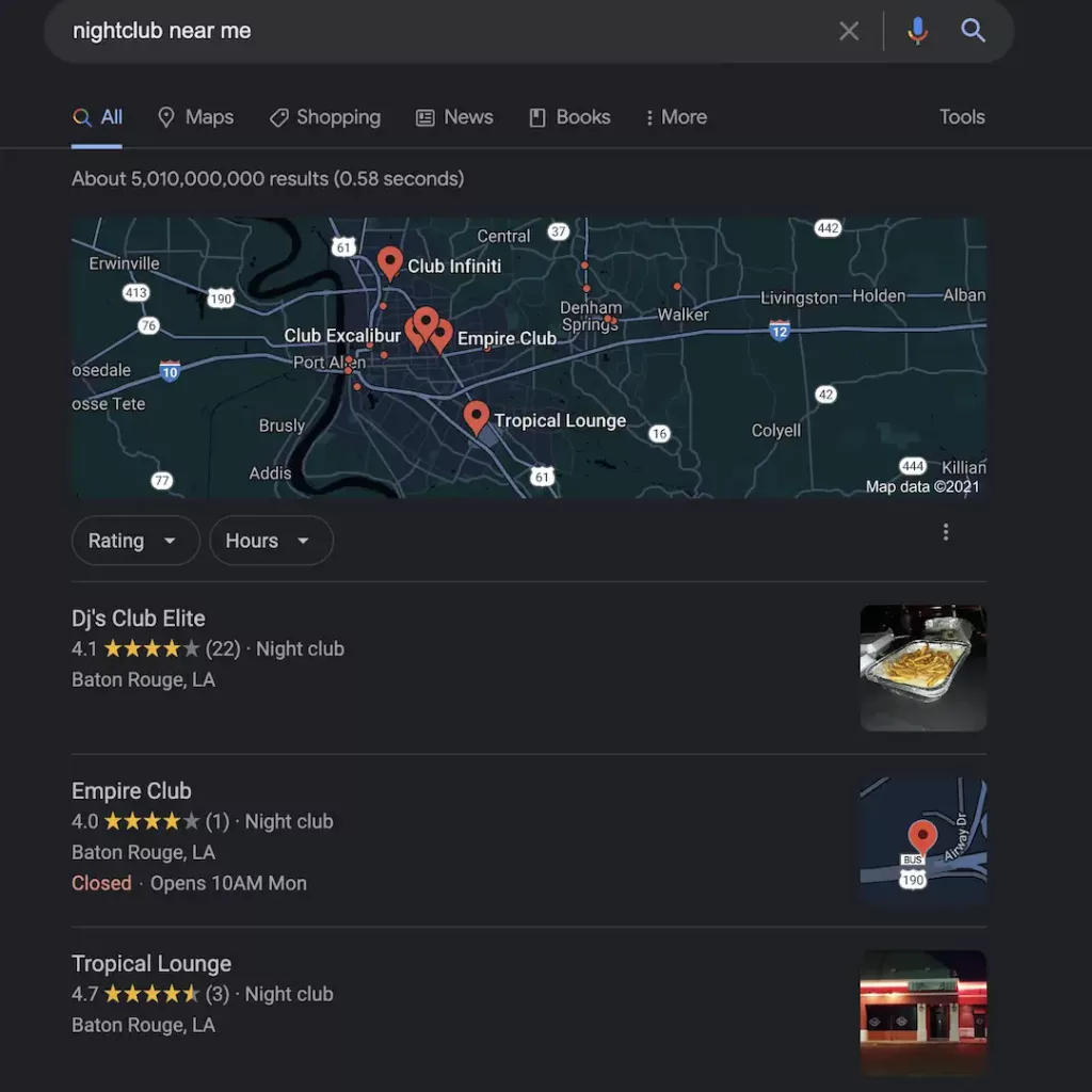 nightclub venue SEO baton rouge