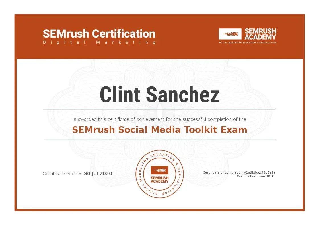 Certificate social media toolkit exam