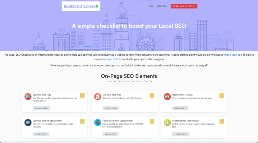 local SEO checklist free tool 2023