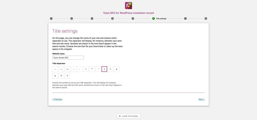 yoast SEO plugin for wordpress title settings options