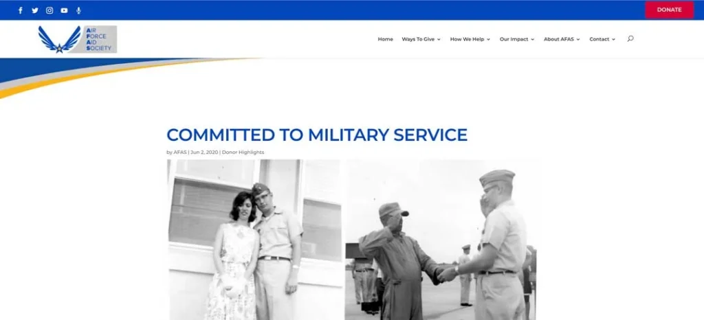 donor highlight air force aid society blog post idea