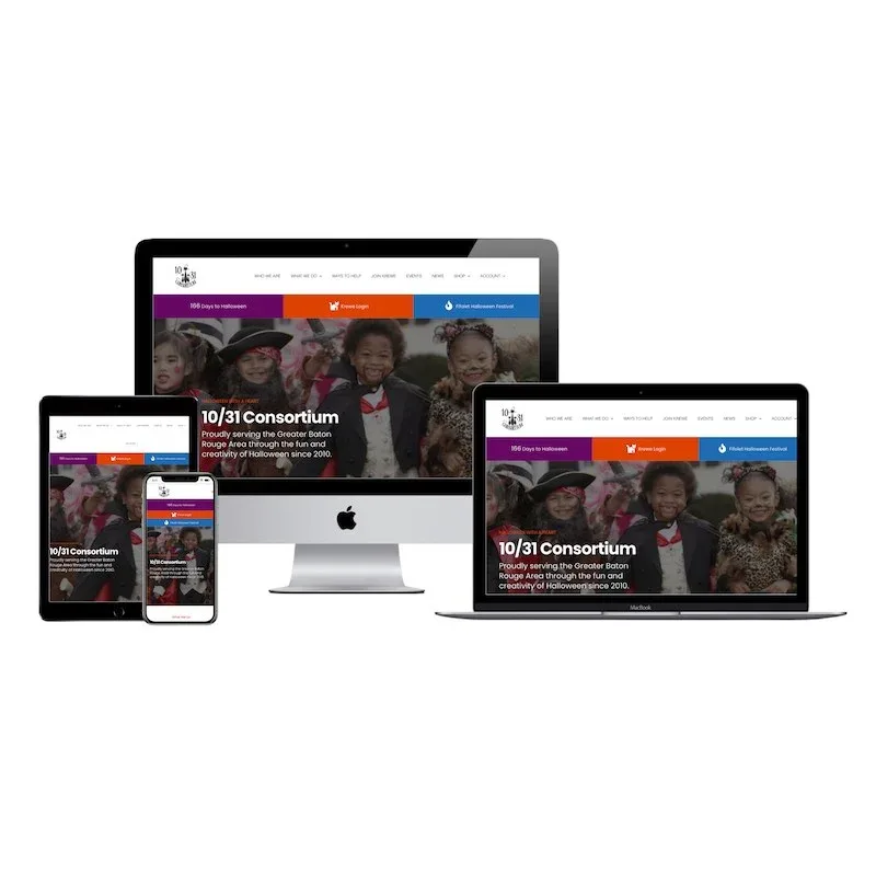 10/31 Consortium website shown on desktop, tablet and phone