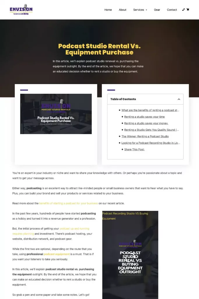 https envisionpodcaststudio.com podcast studio podcast studio rental vs equipment purchase