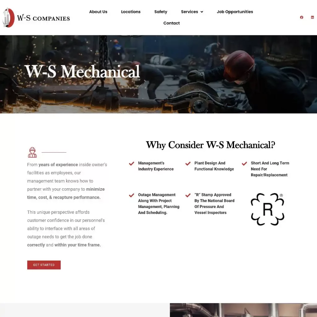 industrial website design development https w sindustrial.com services w s mechanical