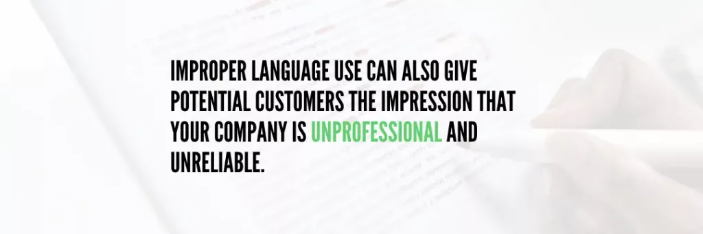 improper social media language spelling errors impression