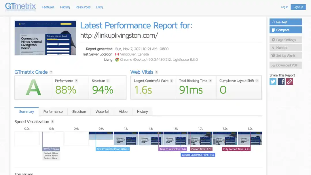 use tools like gtmetrix to measure your websites loading speed