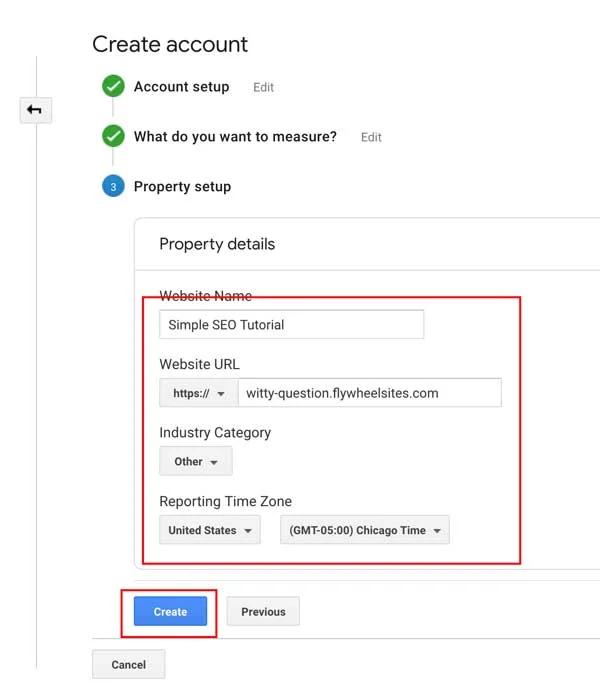 creating a google analytics account for SEO tutorial for yoast wordpress
