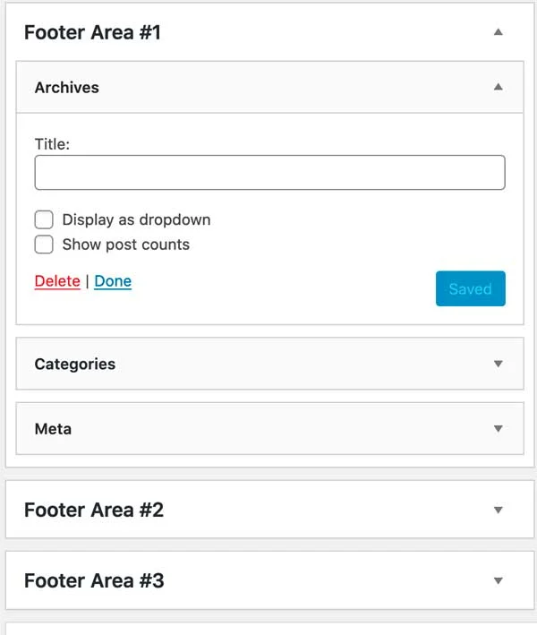 how to delete wordpress prepopulated footer data