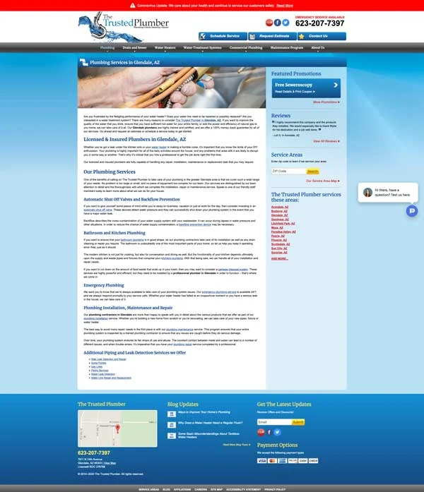 plumbing company local seo blog post