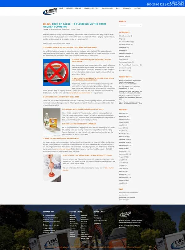 plumbing myth blog post ideas