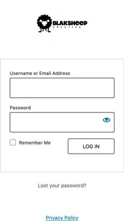 wordpress login for blaksheepcreative