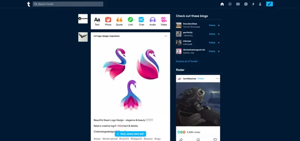 tumblr dashboard small business