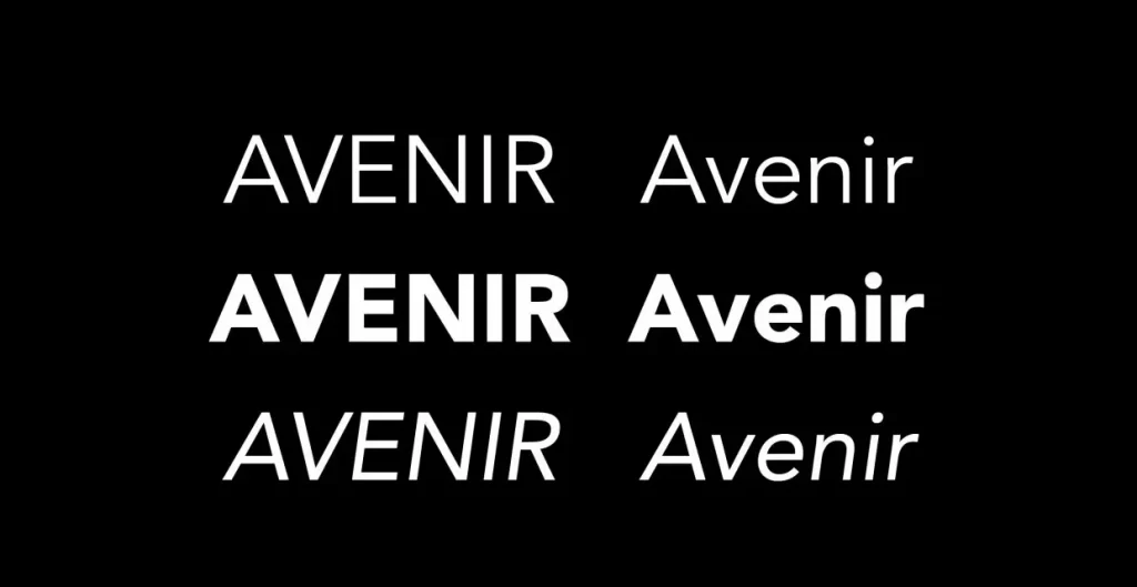 avenir font not too fat