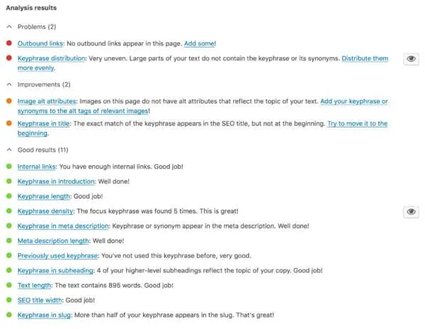 yoast SEO plugin dont focus on green light