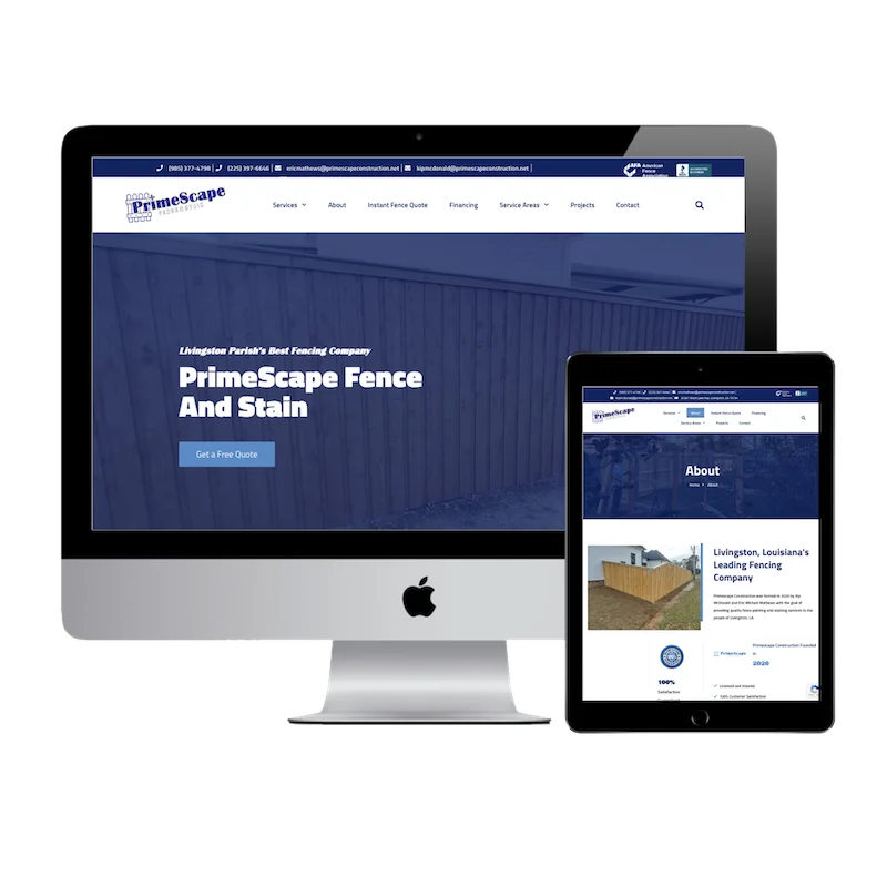 primescape fence stain website designer