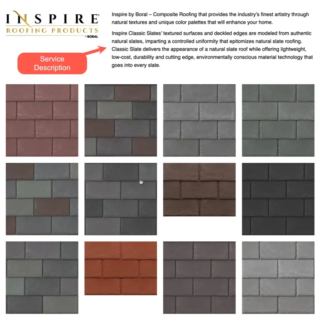 service description on roofing contractor website