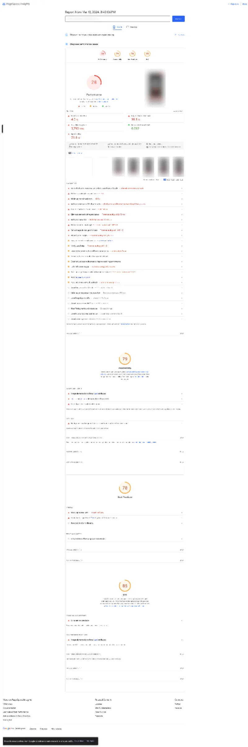 google pagespeed insights roll off dumpster website with horrible SEO