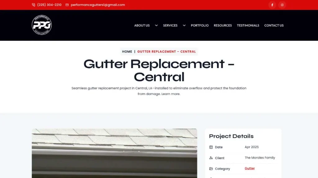 new https performancepatioandgutters.com projects gutter replacement central 