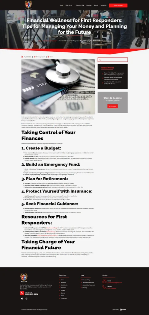 guardian day foundation financial wellness first responders blaksheep creative