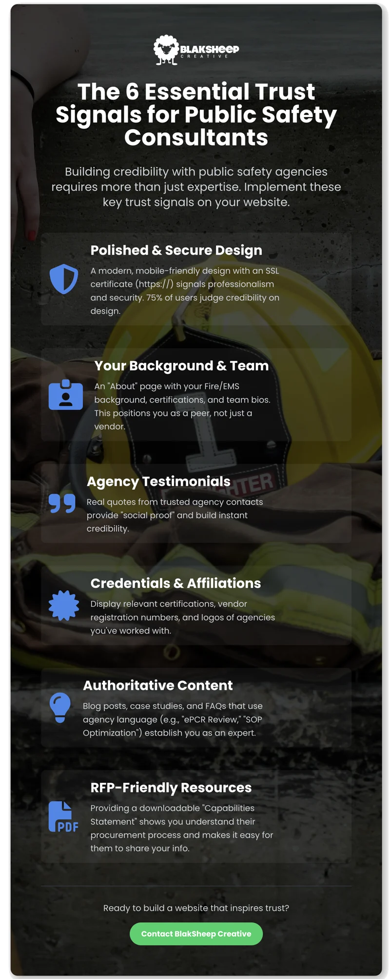 essential trust signals fire ems consultant websites