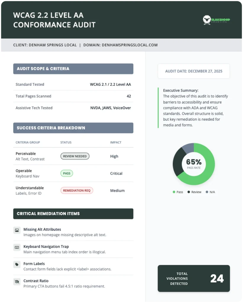 blaksheep creative wcag website compliance audit