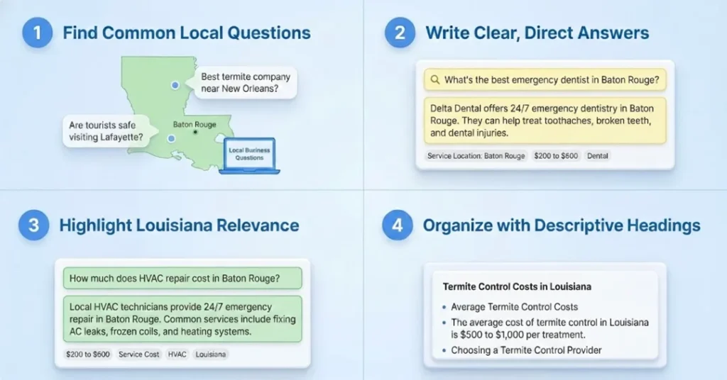 four steps local content optimization louisiana