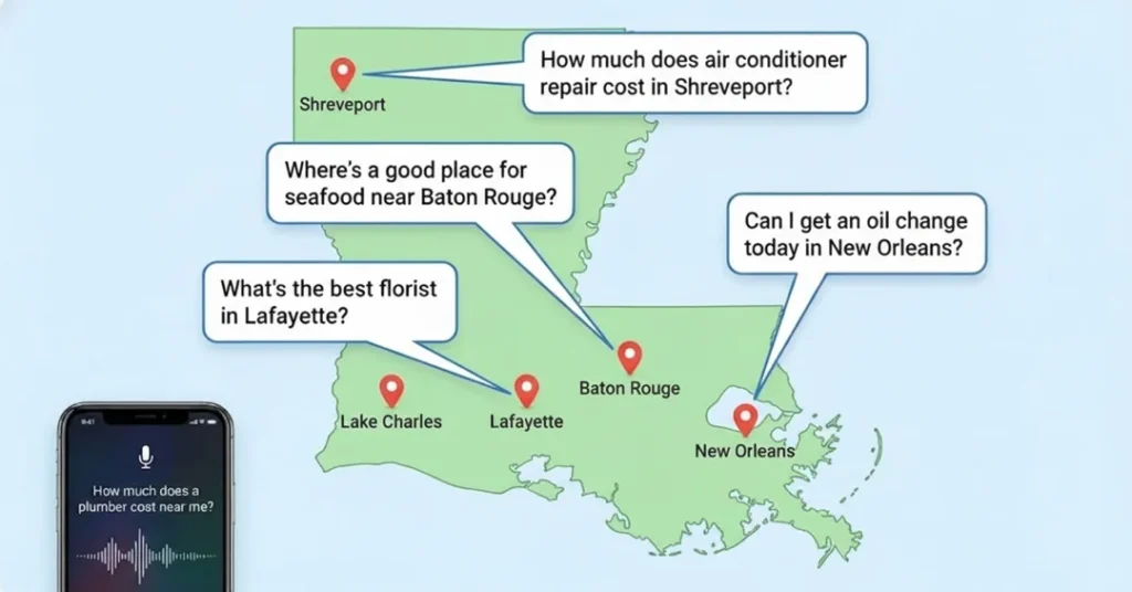 louisiana map voice search local service queries