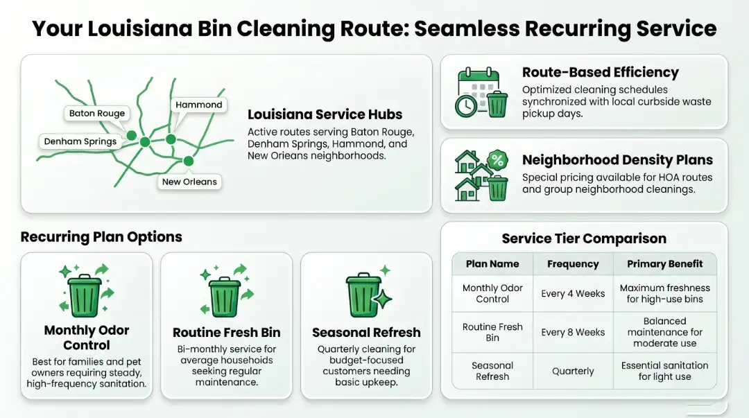 louisiana bin cleaning recurring service plans