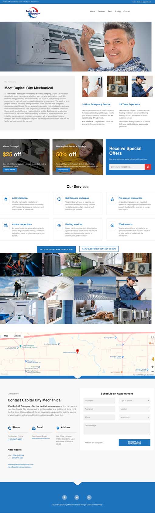 capital city mechanical website screenshot