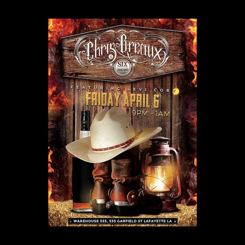 chris breaux six string rodeo warehouse 535 flyer