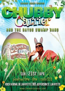 chubby carrier musician easter party flyer