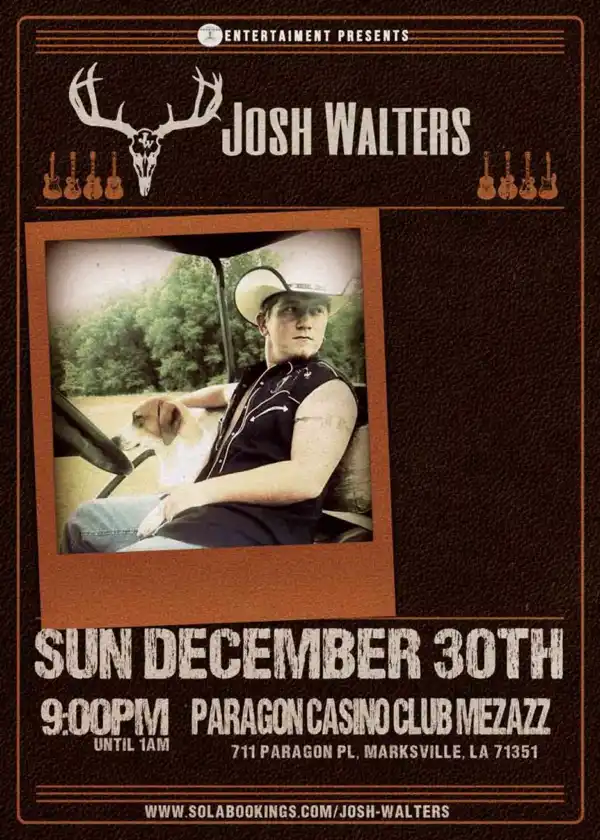 josh walters paragon casino music event flyer