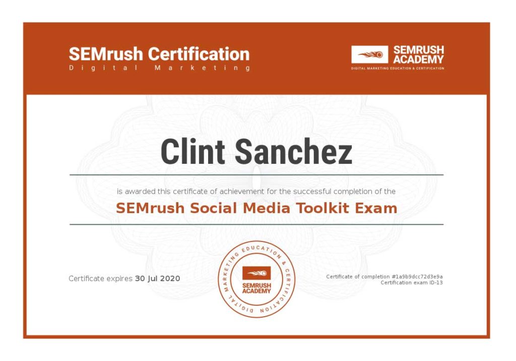 Certificate social media toolkit exam