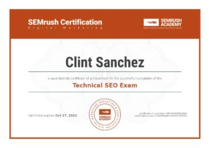 Certificate technical seo exam
