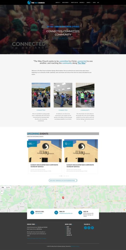 the way church denham springs website design screenshot
