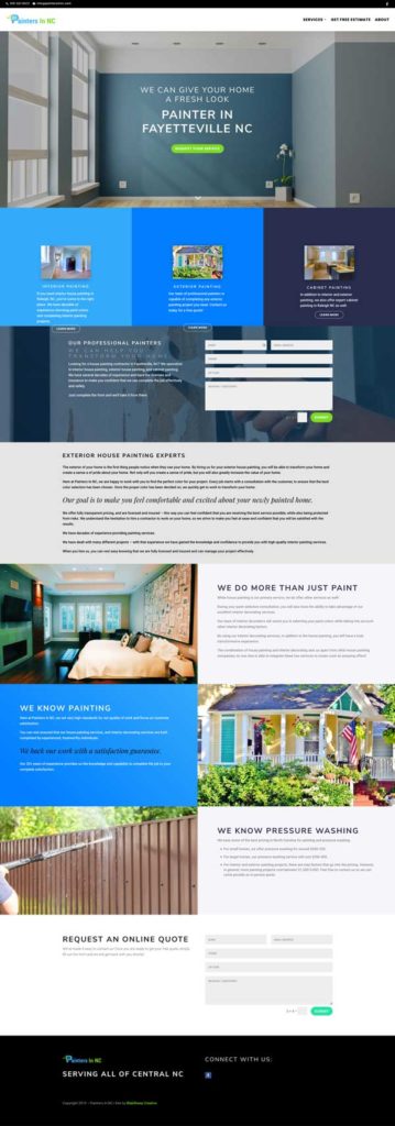 painters in nc painting company website design