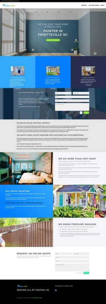 painters in nc painting company website design