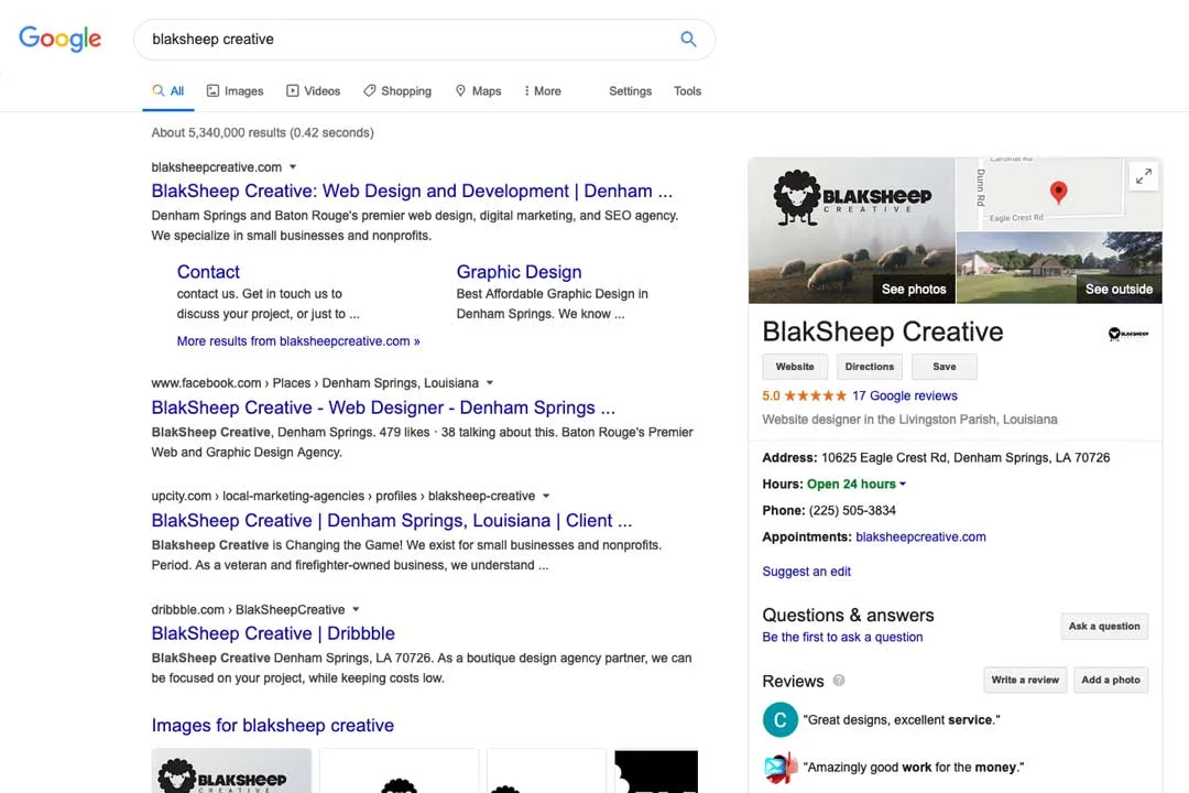 blaksheep creative seo startup agency in denham springs louisiana