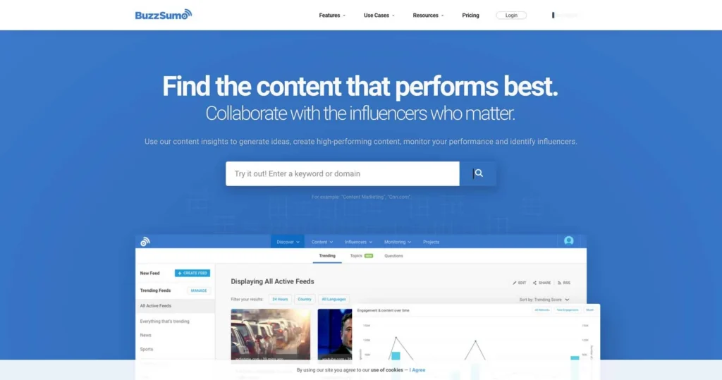buzzsumo freemium digital marketing topic discovery tool 2020