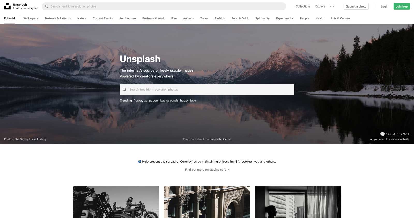 unsplash free stock images for webdesign in 2020