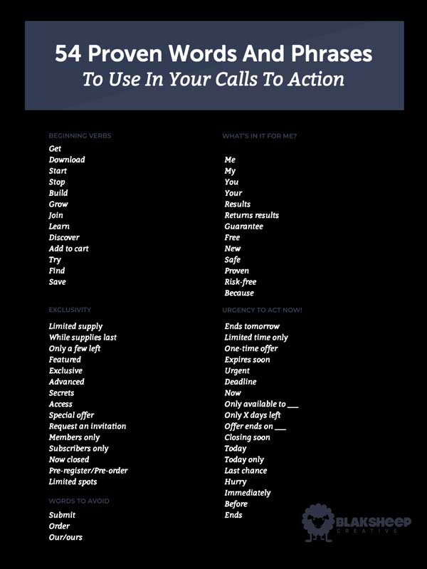 blaksheep creative baton rouge words for call to action conversions