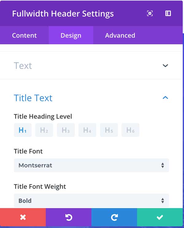 checking the title tag on text in divi fullwidth header