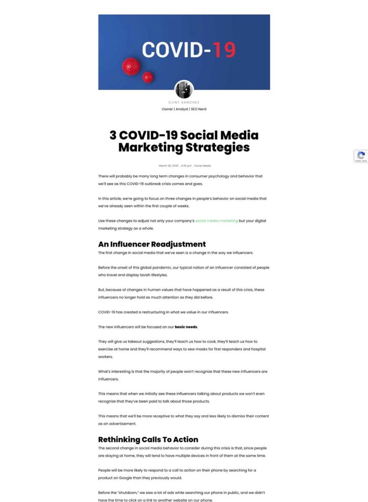 covid 19 business strategies blog post screenshot