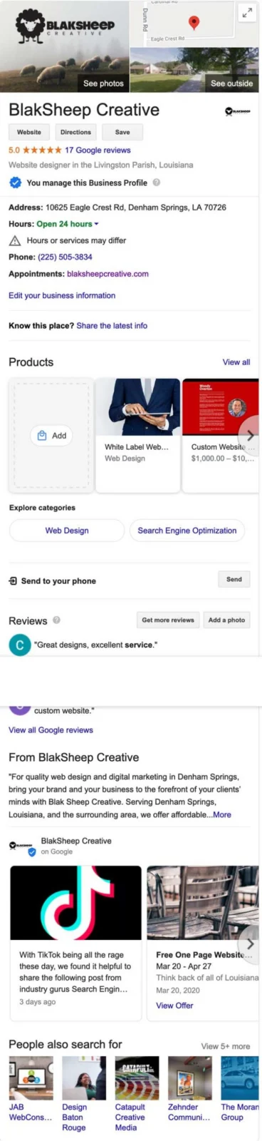 google my business gmb listing for blaksheep creative denham springs web agency scaled 1