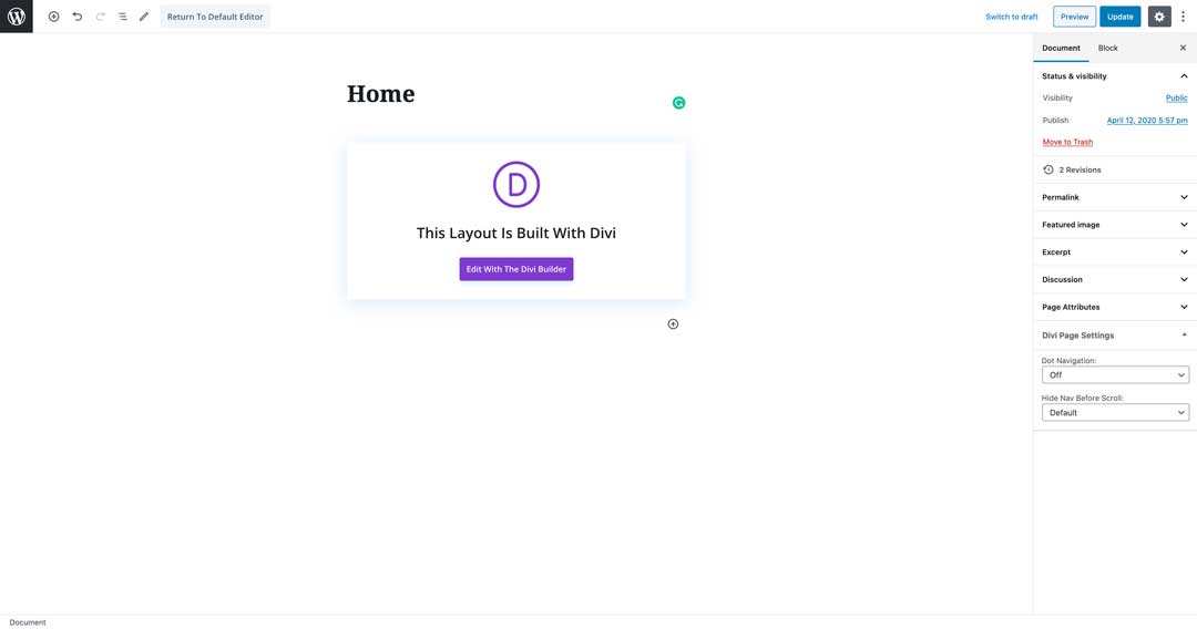 how to add new page with divi builder in 2020