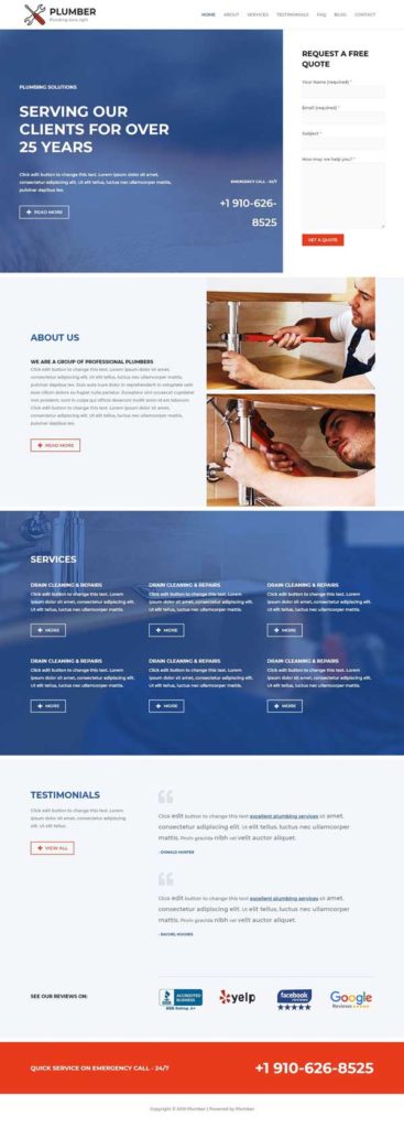 example website for plumbing company