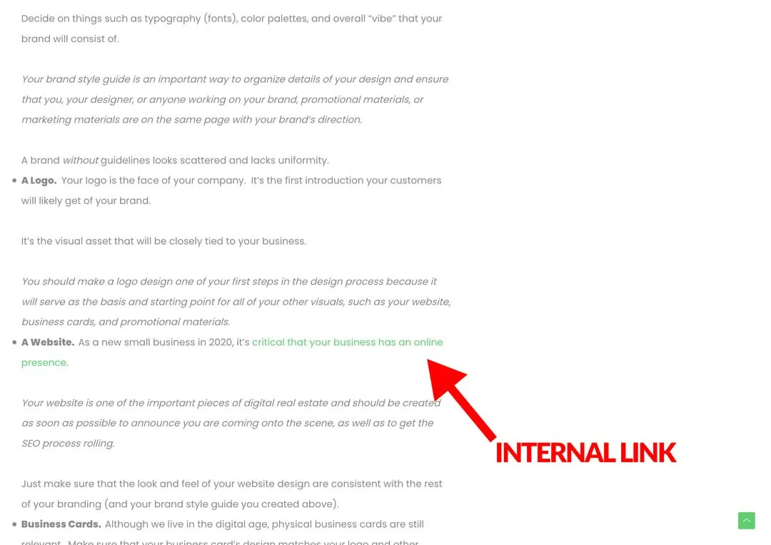 natural internal linking strategy for SEO