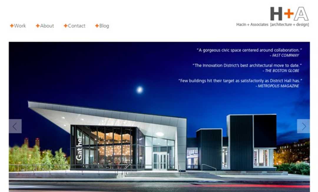 best architecture website design hacin associates homepage white layout