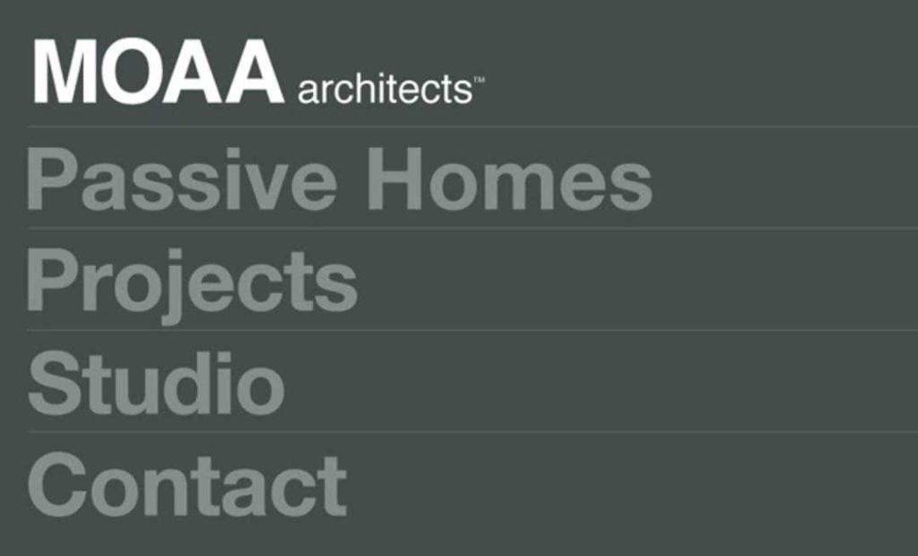 best architecture website design moaa architects dark website layout
