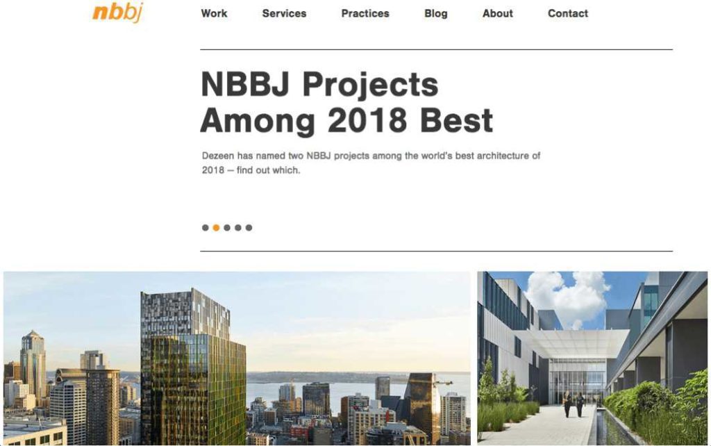 best architecture website design nbbj